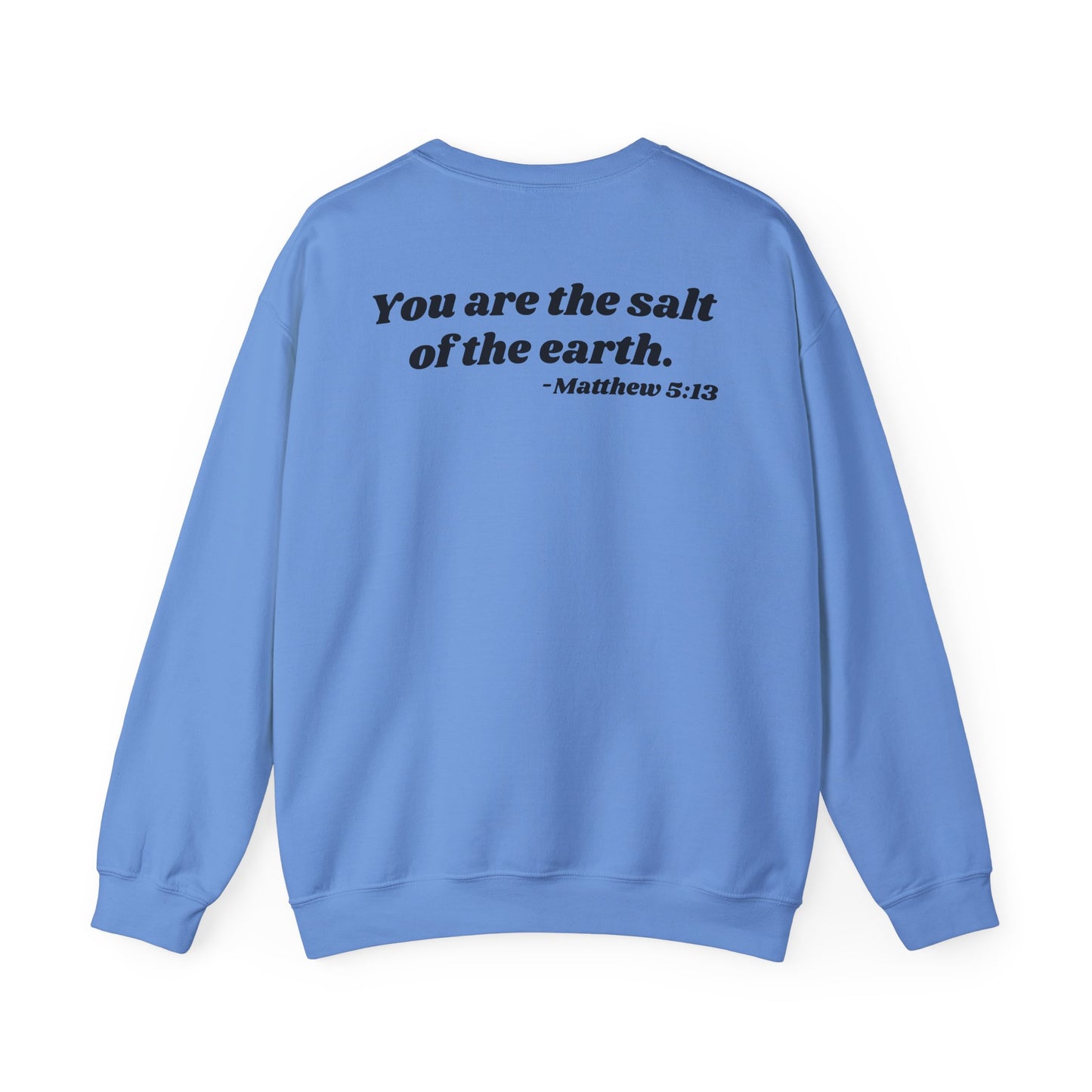 SALTY sweatshirt | 'You are the salt of the earth' Matthew 5:13 back