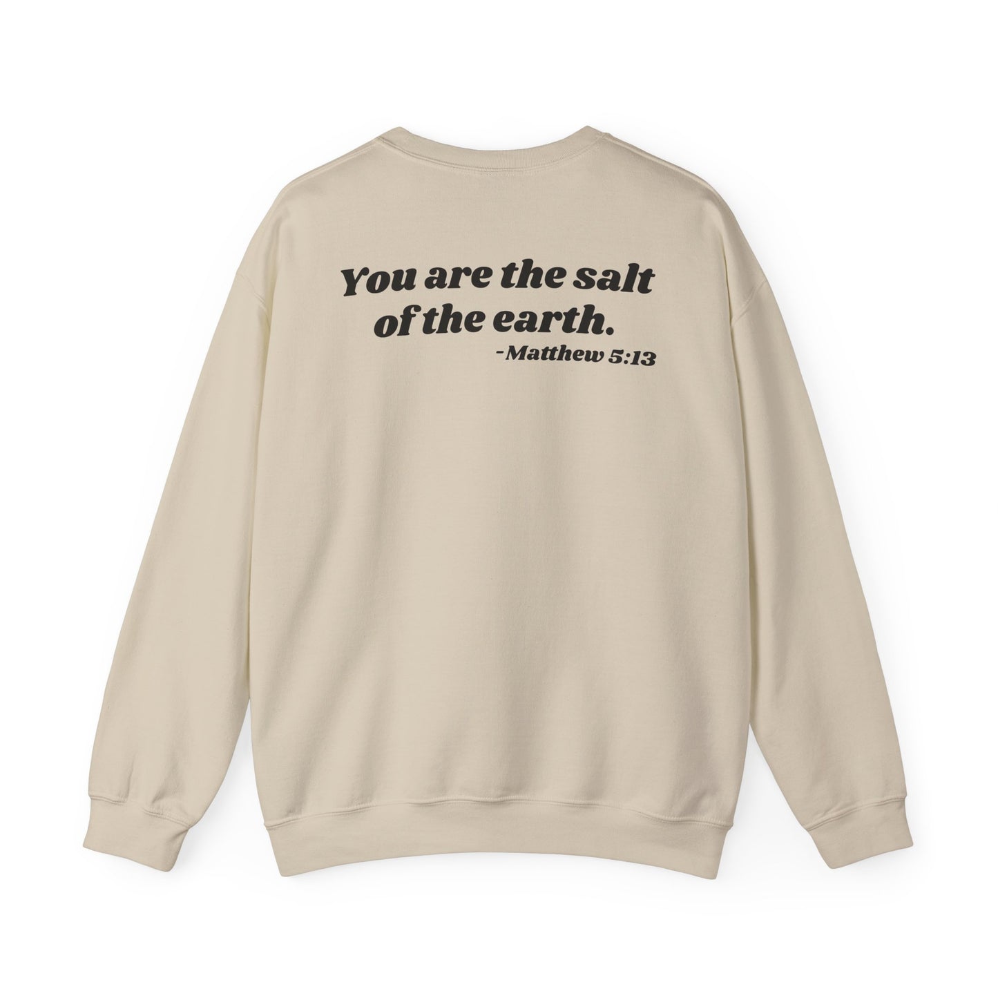 SALTY sweatshirt | 'You are the salt of the earth' Matthew 5:13 back
