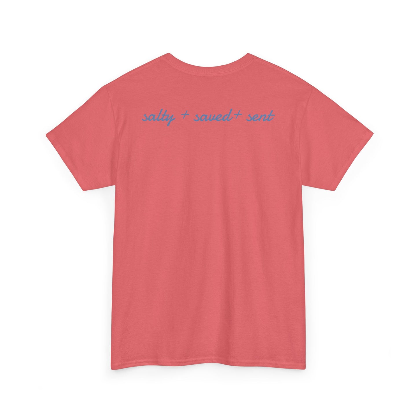 salty + saved + sent T-Shirt | minimalist script coastal faith tee