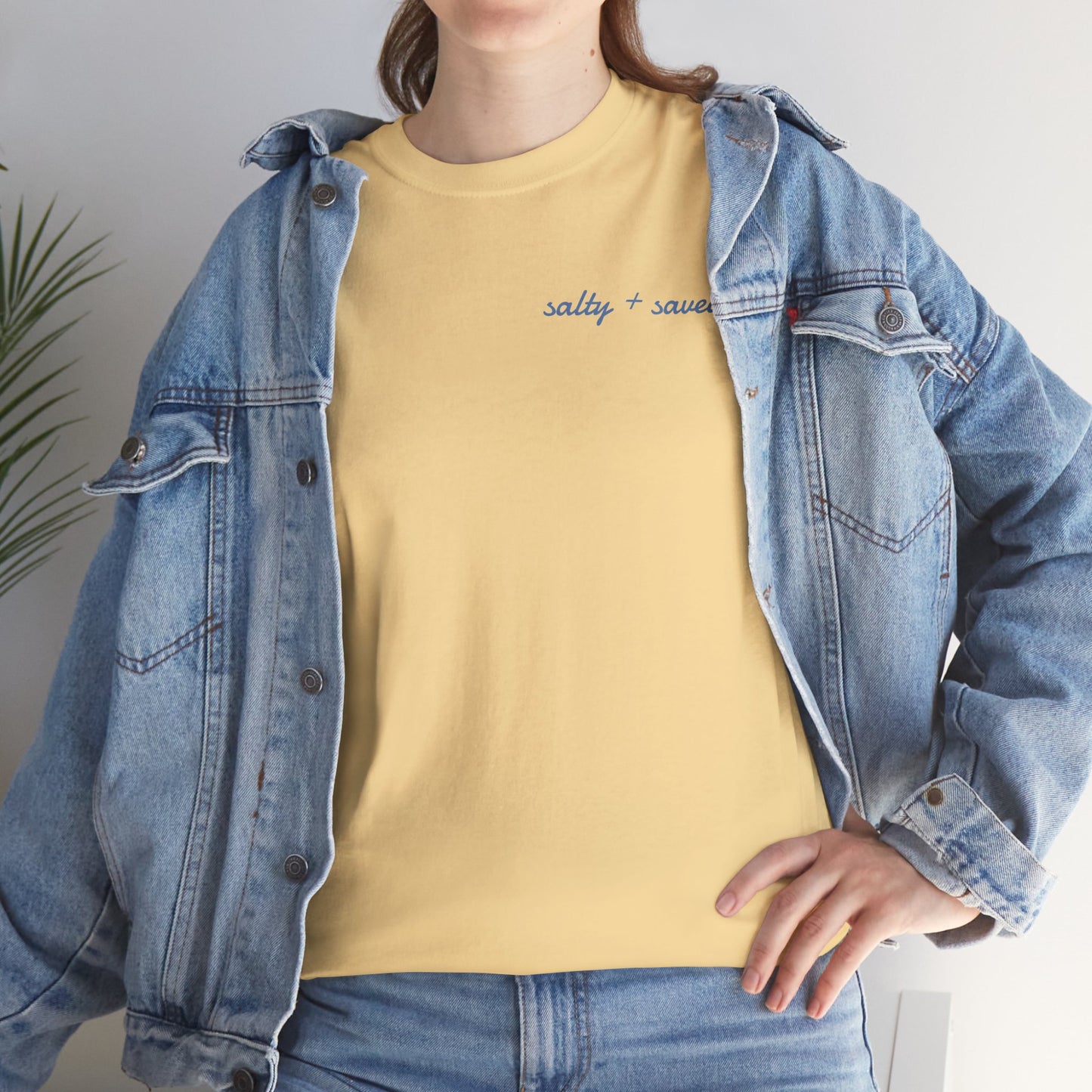 salty + saved + sent T-Shirt | minimalist script coastal faith tee