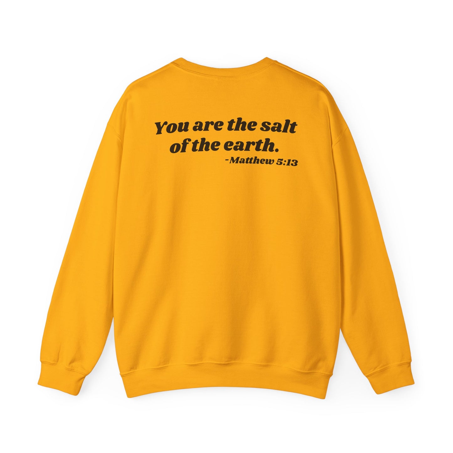 SALTY sweatshirt | 'You are the salt of the earth' Matthew 5:13 back