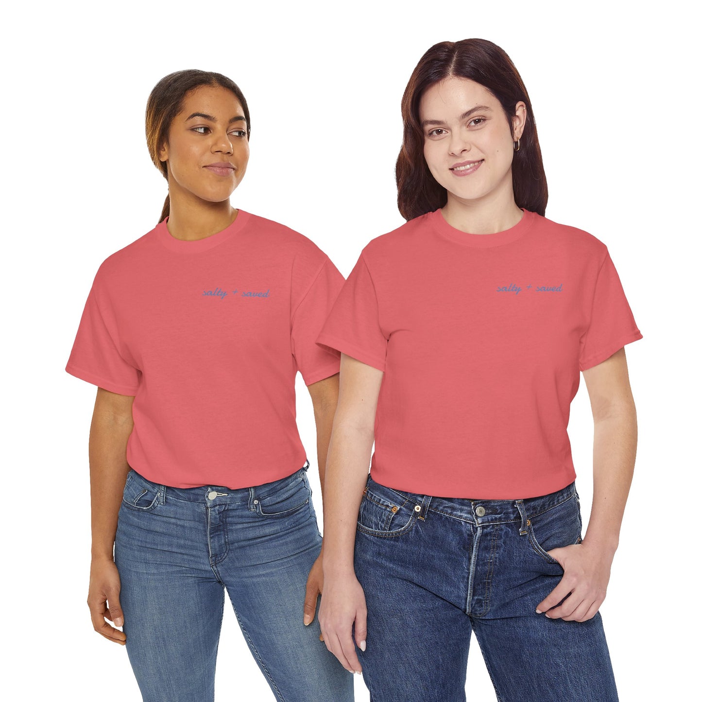 salty + saved + sent T-Shirt | minimalist script coastal faith tee