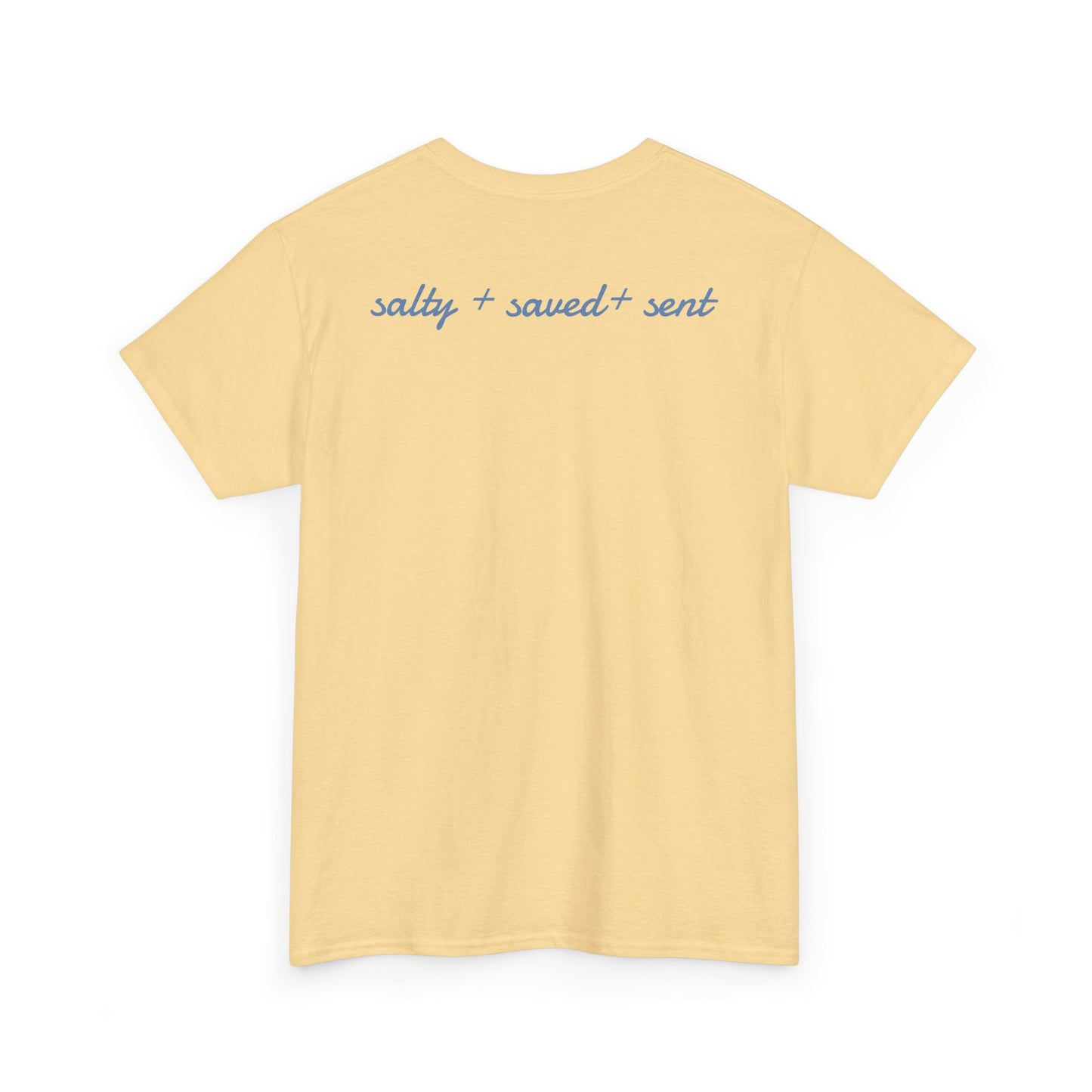 salty + saved + sent T-Shirt | minimalist script coastal faith tee